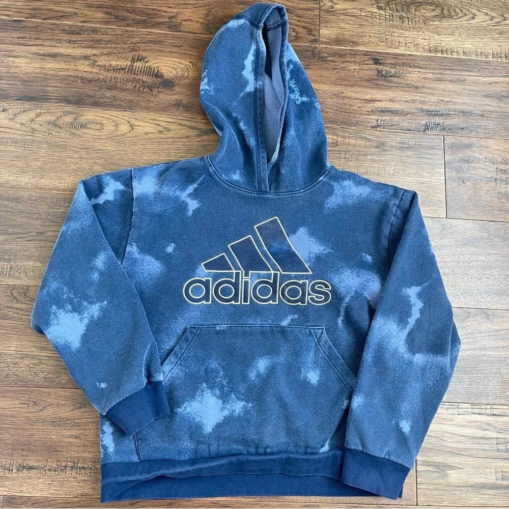Adidas boys Blue Tie-Dye Hoodie size XL casual